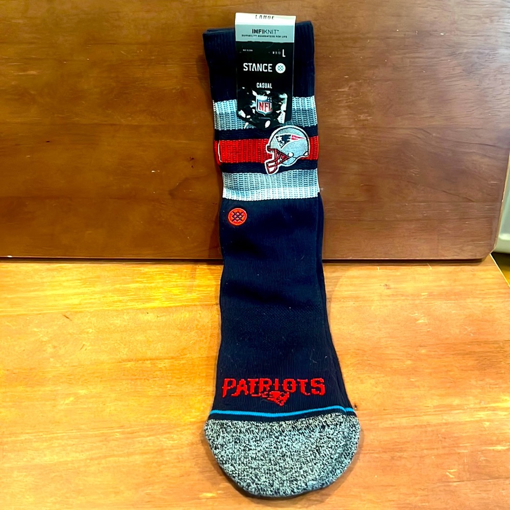 New England Patriots mens large STANCE brand socks NEW